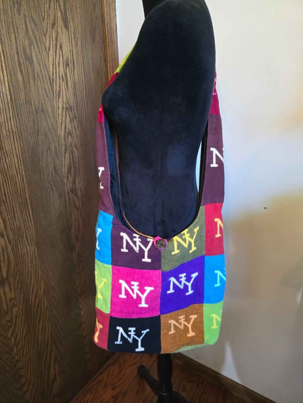 Vintage Nepal Street Style Indie Hobo NY Muticolored Patchwork‎ Crossbody Bag